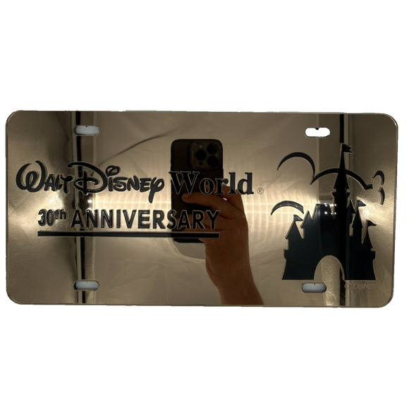 2001 Walt Disney World 30th Anniversary Booster License Plate Mirrored - Picture 4 of 6